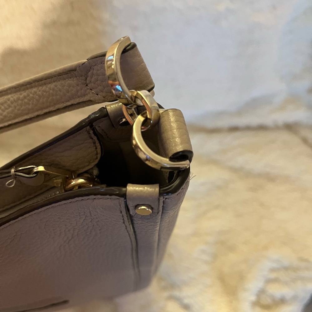 Kate Spade Soft Taupe Hobo Shoulder Bag . Cherry bag charm included 101/2x121/2 - Picture 12 of 16